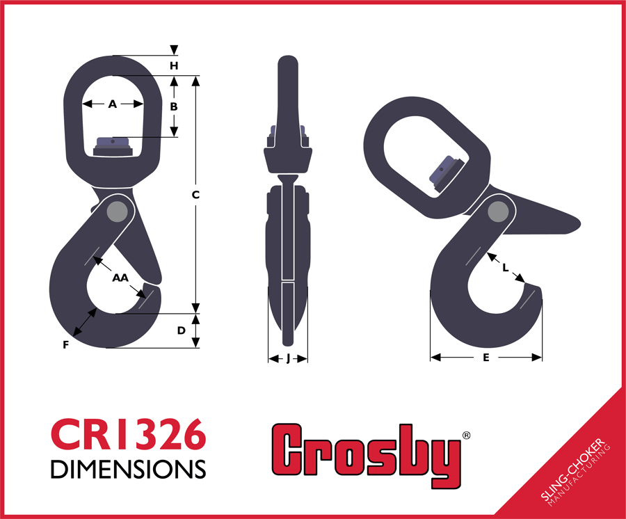 Crosby® S-13326 6mm Shur-Loc Swivel hook - 1004404