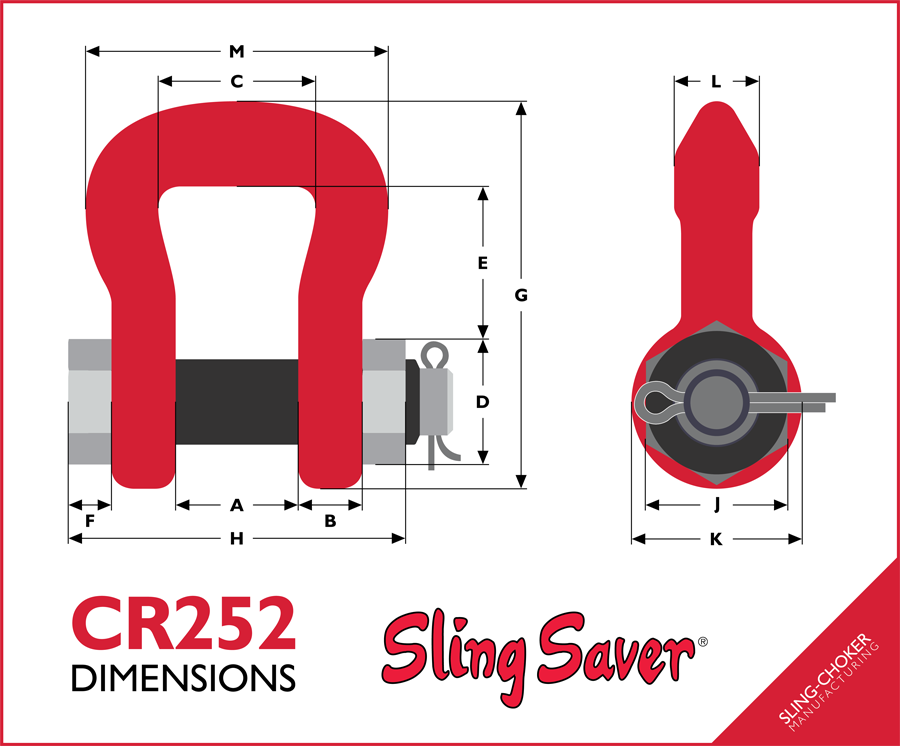 CR252 Shackle Dimensions