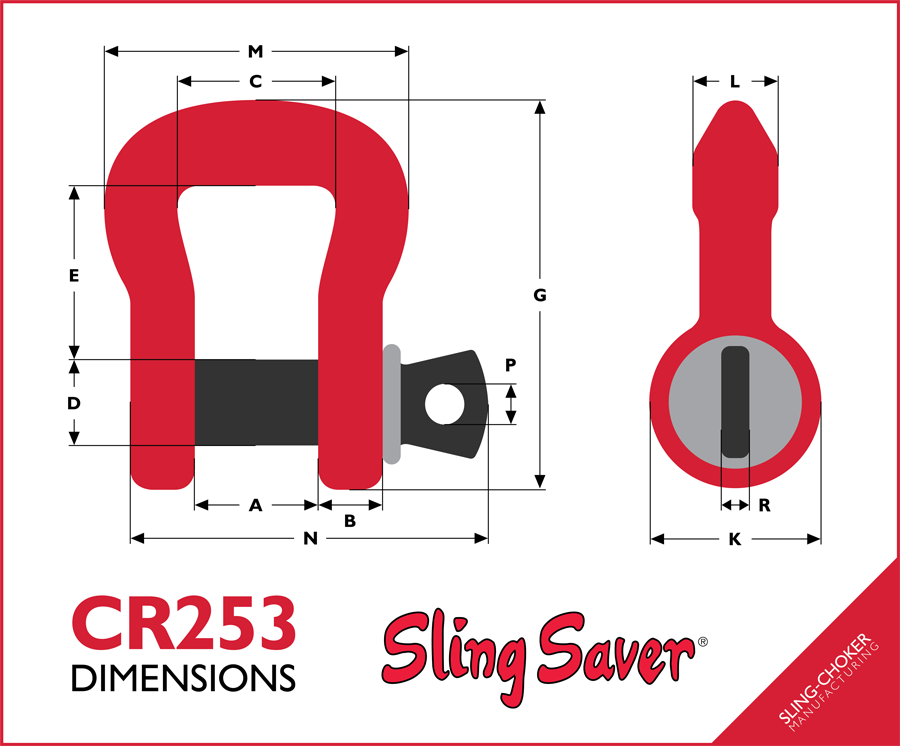 CR253 Shackle Dimensions