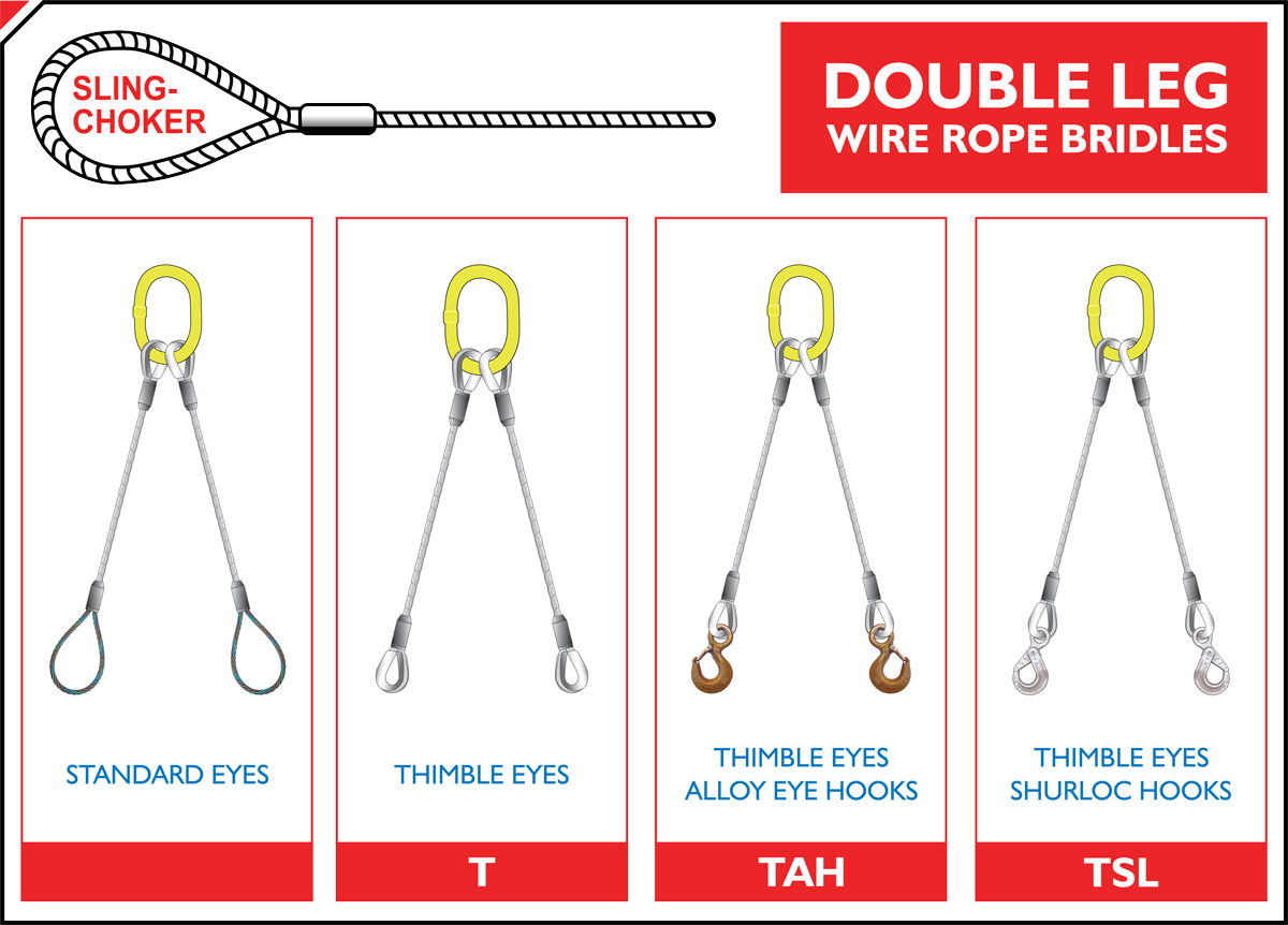 Wire Rope Bridles - 2 Leg
